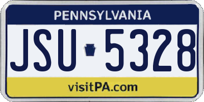 PA license plate JSU5328