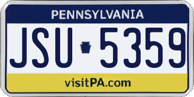 PA license plate JSU5359