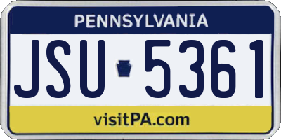 PA license plate JSU5361