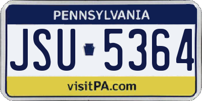 PA license plate JSU5364