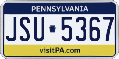PA license plate JSU5367