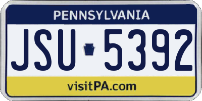 PA license plate JSU5392