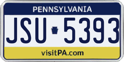PA license plate JSU5393