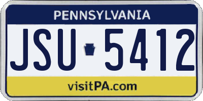 PA license plate JSU5412