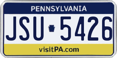 PA license plate JSU5426