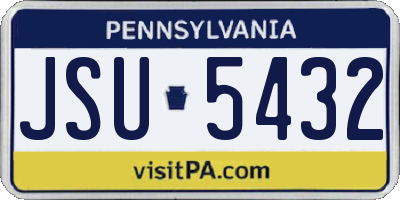PA license plate JSU5432