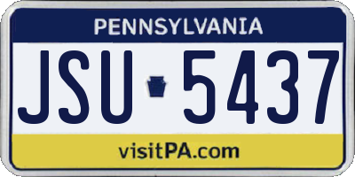 PA license plate JSU5437