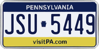 PA license plate JSU5449
