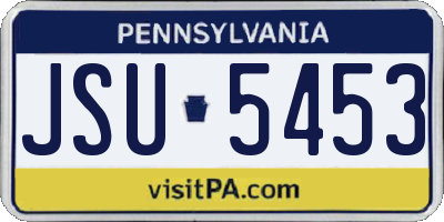 PA license plate JSU5453