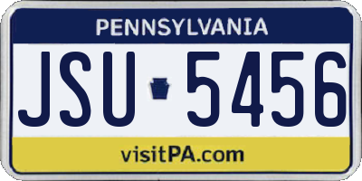 PA license plate JSU5456