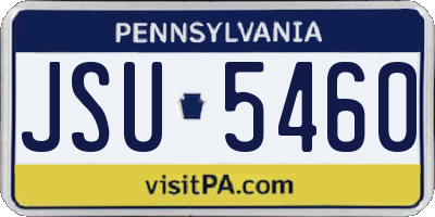PA license plate JSU5460
