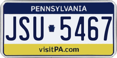 PA license plate JSU5467