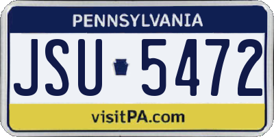 PA license plate JSU5472