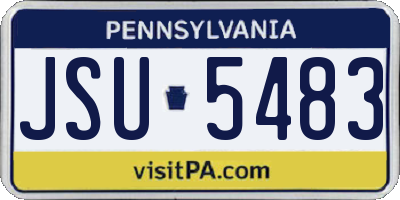 PA license plate JSU5483