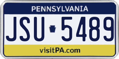 PA license plate JSU5489
