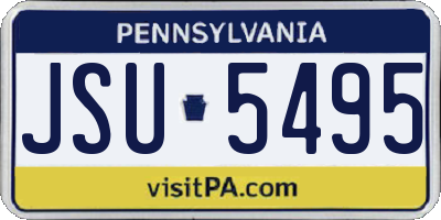 PA license plate JSU5495