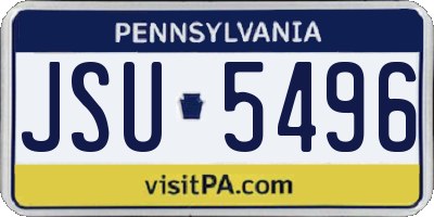 PA license plate JSU5496