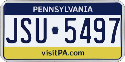 PA license plate JSU5497