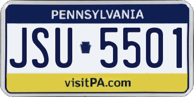 PA license plate JSU5501