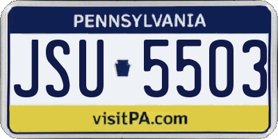 PA license plate JSU5503