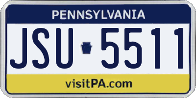 PA license plate JSU5511