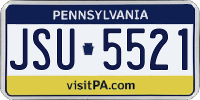 PA license plate JSU5521
