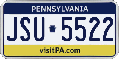 PA license plate JSU5522