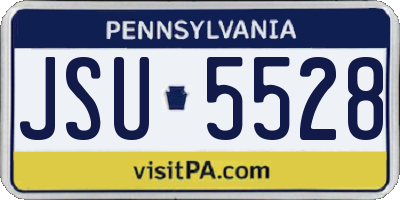 PA license plate JSU5528