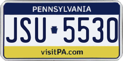 PA license plate JSU5530