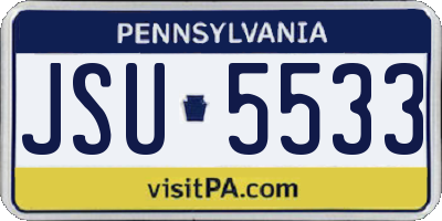 PA license plate JSU5533