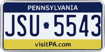 PA license plate JSU5543