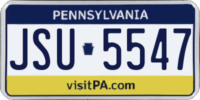 PA license plate JSU5547