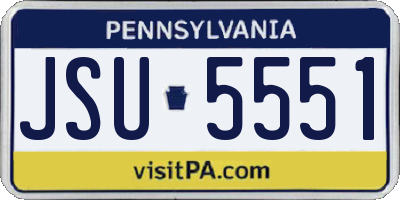PA license plate JSU5551