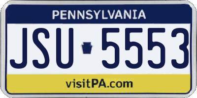 PA license plate JSU5553
