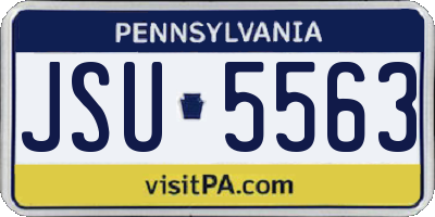 PA license plate JSU5563