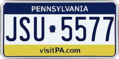 PA license plate JSU5577