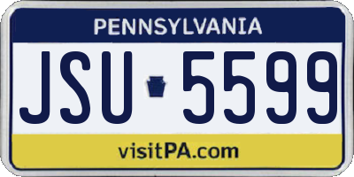 PA license plate JSU5599