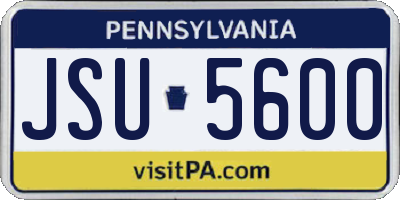 PA license plate JSU5600