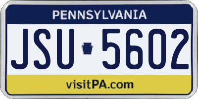 PA license plate JSU5602