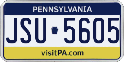 PA license plate JSU5605