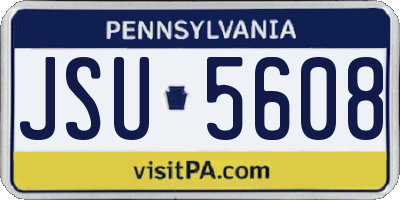 PA license plate JSU5608
