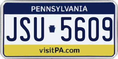 PA license plate JSU5609