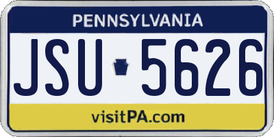 PA license plate JSU5626
