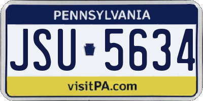 PA license plate JSU5634