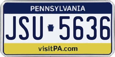 PA license plate JSU5636