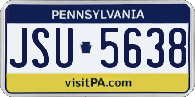 PA license plate JSU5638