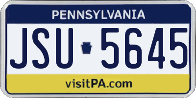 PA license plate JSU5645