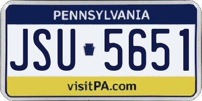 PA license plate JSU5651