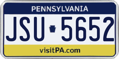 PA license plate JSU5652
