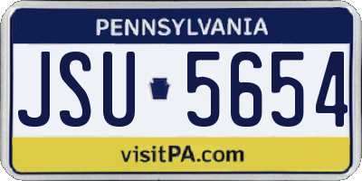 PA license plate JSU5654